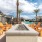 a fire pit with seating